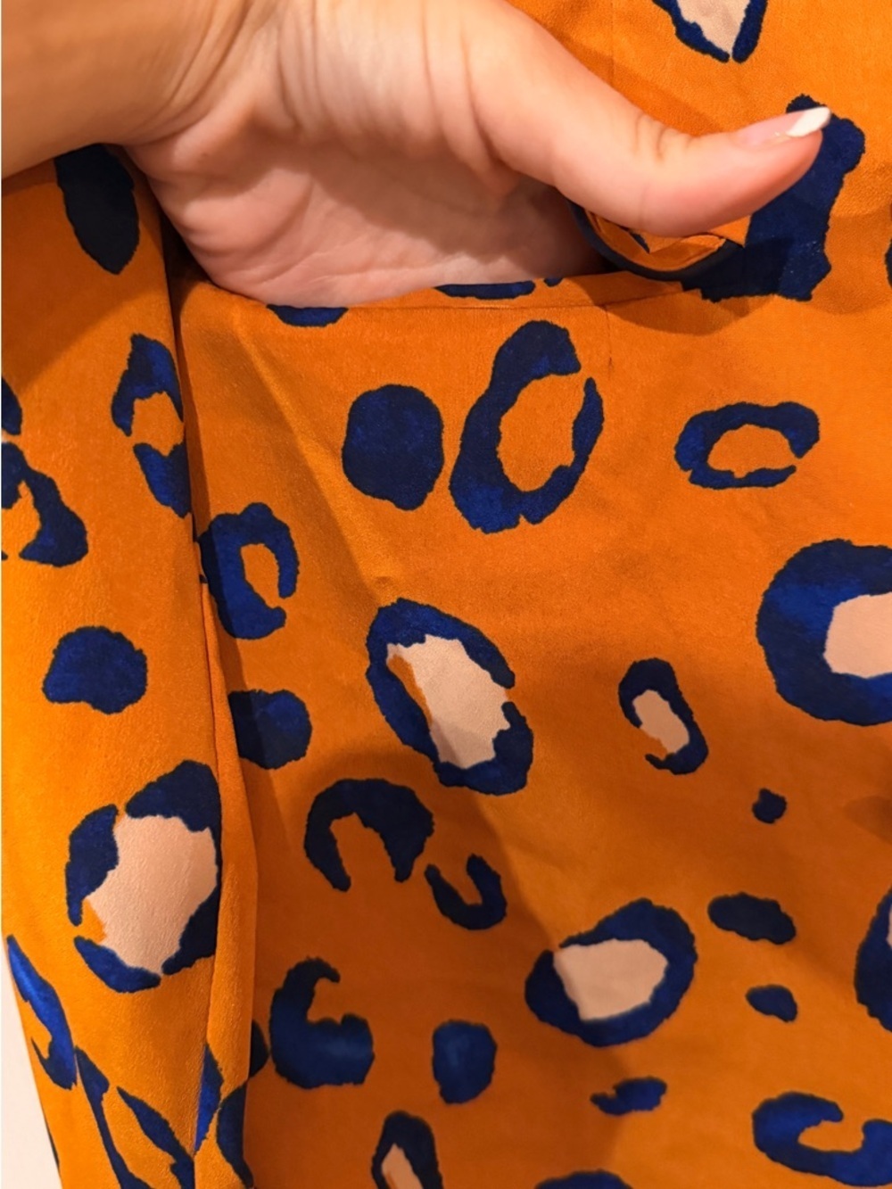 3.1 Phillip Lim Orange Leopard-Print Blazer with Blue and Cream Spots - Picture 5 of 11